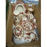 A quantity of Mason's Red Mandalay china including two small mantle clocks, photo frame,