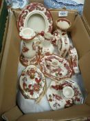 A quantity of Mason's Red Mandalay china including two small mantle clocks, photo frame,