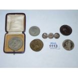 A small quantity of coins including; 1887 Victoria coin, Prince of Wales & Diana Crown,