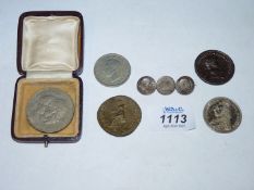A small quantity of coins including; 1887 Victoria coin, Prince of Wales & Diana Crown,