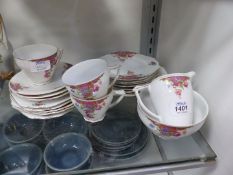 A Czechoslovakian 'Victoria' china part Teaset with cups, saucers, side plates,