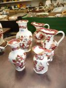 A quantity of china including a Mason's Mandalay vase plus smaller Mason's vases and a jug.