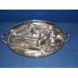 A plated galleried tray,