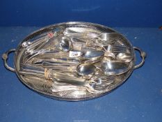 A plated galleried tray,