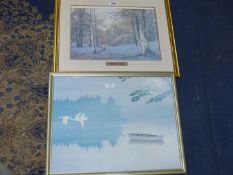 A pair of framed Prints to include;