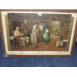 A wooden framed Print titled 'The First Born' printed by Robinson Ltd Bristol. 32 1/4" x 21 3/4".