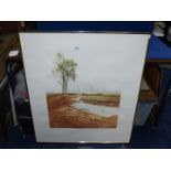 A large framed Limited Edition Print (78/150) titled 'Fenlands', signed lower right 'Claire Brown',