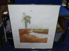 A large framed Limited Edition Print (78/150) titled 'Fenlands', signed lower right 'Claire Brown',