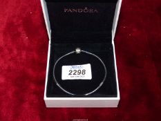 A Pandora silver coloured bracelet.