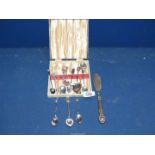 A quantity of hallmarked and continental silver Teaspoons including Birmingham silver with cat