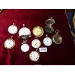 A quantity of pocket watches for repair/re-assembly (some parts missing) including Siro, Neva,