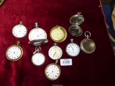 A quantity of pocket watches for repair/re-assembly (some parts missing) including Siro, Neva,