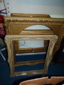 Four gilt gesso picture frames of various sizes and ages (mainly in good condition).