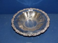 A large silver plated salver/dish.