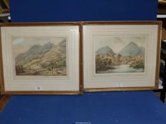 A pair of Marianne Colston coloured Etchings depicting French landscapes 'Saint Sauveur,