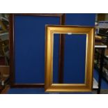 Two large Victorian/Edwardian picture frames; one gilt, the other rosewood veneered,
