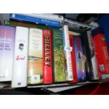 A box of books to include autobiographies, Joan Collins,