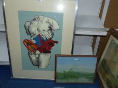 A framed abstract Print of Torso by R.