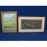 A framed Pastel drawing of Daffodils by R.