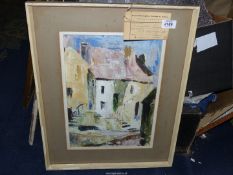A framed and mounted Oil on paper with a Royal Birmingham Society of artist's label,
