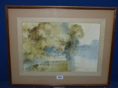 A framed and mounted Watercolour of a river landscape signed lower right Kache.
