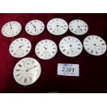 Nine pocket watch movements for repair/spares including one fusee (chain broken) by K.
