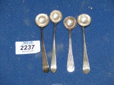 Four assorted Georgian Salt spoons.