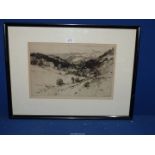 Leonard Squirrel etching of Barden Tower Warfedale Yorkshire, dated 1929,