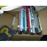 A box of motoring books to include Rolls Royce and Bentley, Aston Martin, etc.