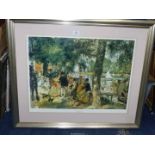 A large Auguste Renoir Print titled 'La Grenouillere'. 37 1/2" x 31 1/4".