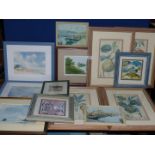 A quantity of Prints to include; Vernan Ward, Jane Hickman, framed prints of fruit, Michael Oxenham,