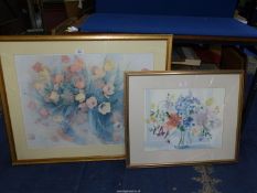 A framed and mounted Still Life Print signed 'S.