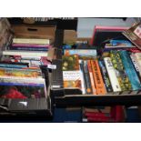 Two boxes of books to include Philippa Gregory, James Patterson, Cooking, etc.