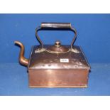 A large square Copper kettle, 10 3/4" square.