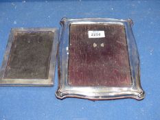 Two rectangular Silver photograph Frames with wooden backs, Chester, one by Henry Williamson Ltd.