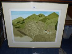 A large framed and mounted Limited Edition Print (85/350) titled 'Malvern Hills',