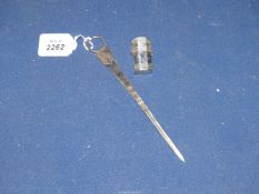 An Silver letter opener with Scottish thistle motif to handle, Edinburgh 1985,