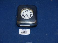 A Silver plated Pocket Watch, with protective silver outer casing/travelling clock stand,
