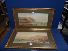 A pair of well executed coastal scene Watercolours by Edwin Lewis (1837-1907), signed E.