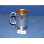 A Silver Christening mug with engraved inscription having gilded interior, maker J.C.