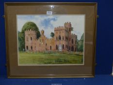 A framed and mounted Ink and Watercolour painting depicting 'Clytha Castle',