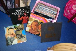 A box of albums and records, Barry Manilow etc.