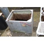 A galvanised water tank, 27'' x 20'' x 20'' high.