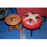 A 1960's style stool and a table.