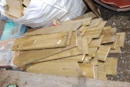 A quantity of tanalised offcuts, 30'' long x 6'' wide approx.