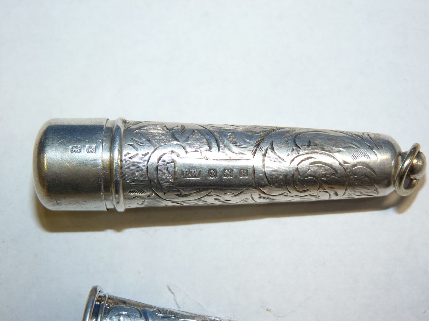 A Silver Cheroot holder and case, Birmingham 1910, maker Francis Webb. - Image 3 of 4