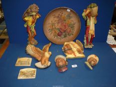 A quantity of Bossom's wall plaques including; 'Desert Hawks', 'Himalayan', 'Peon', 'Sharpe', etc.