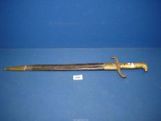 A Coulaux Klingenthal Bayonet with scabbard with brass inscribed 5.3.R.R 6 .