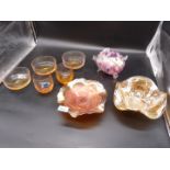 **A small quantity of glass including; an orange fruit bowl,