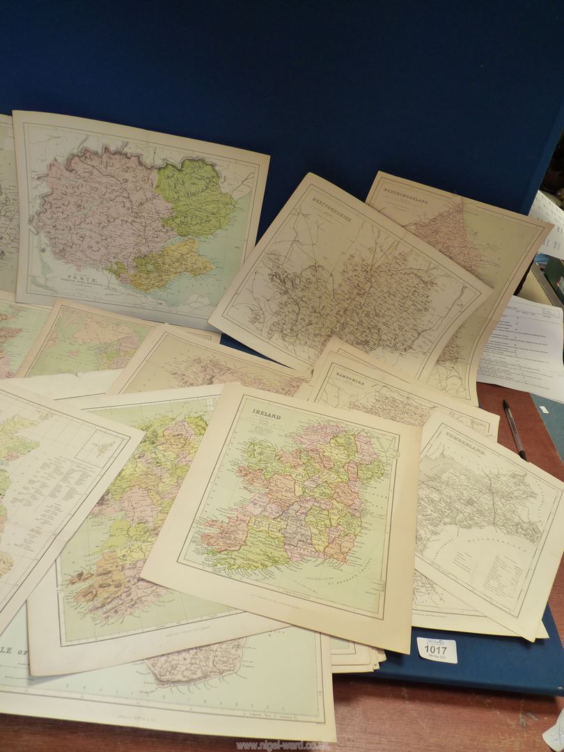 A quantity of loose maps of the British Isles some taken from books including Ireland, Wales, - Image 4 of 5